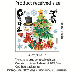 Christmas Tree Snowman Snowflake Wall Sticker Toilet Bathroom Decoration