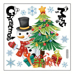 Christmas Tree Snowman Snowflake Wall Sticker Toilet Bathroom Decoration