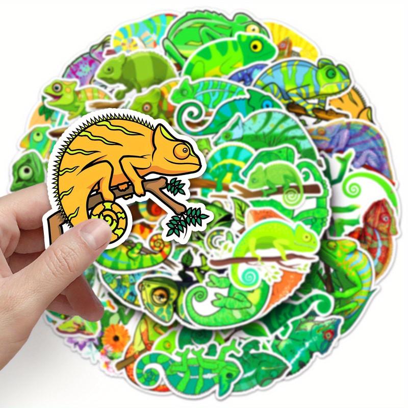 50pcs Cartoon Chameleon Animal Stickers for Decoration Stationery Books