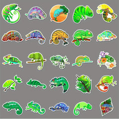 50pcs Cartoon Chameleon Animal Stickers for Decoration Stationery Books