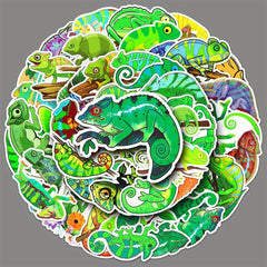 50pcs Cartoon Chameleon Animal Stickers for Decoration Stationery Books