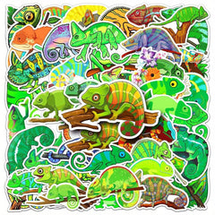 50pcs Cartoon Chameleon Animal Stickers for Decoration Stationery Books