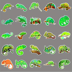 50pcs Cartoon Chameleon Animal Stickers for Decoration Stationery Books