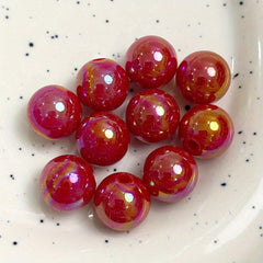 30pcs Acrylic AB Plating Round Beads DIY Mobile Phone Jewelry Accessories