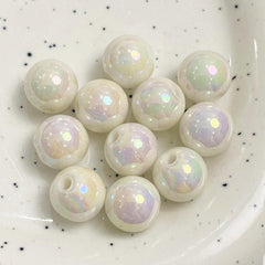 30pcs Acrylic AB Plating Round Beads DIY Mobile Phone Jewelry Accessories