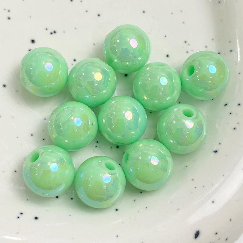 30pcs Acrylic AB Plating Round Beads DIY Mobile Phone Jewelry Accessories