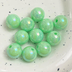 30pcs Acrylic AB Plating Round Beads DIY Mobile Phone Jewelry Accessories