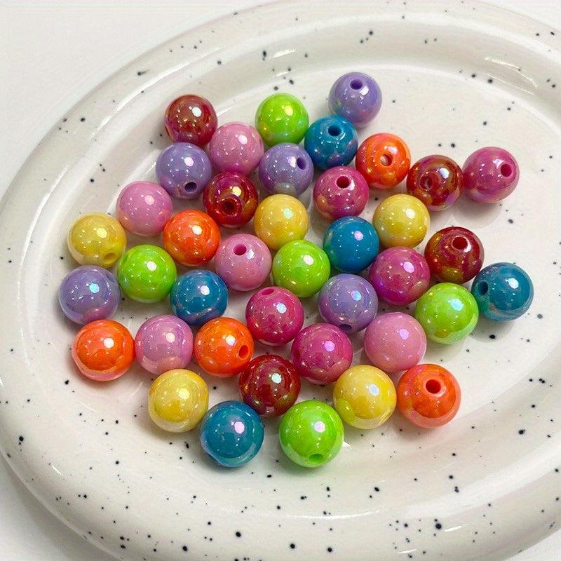 30pcs Acrylic AB Plating Round Beads DIY Mobile Phone Jewelry Accessories