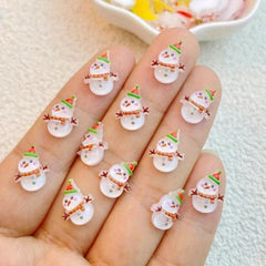 Resin Christmas Snowman Tree Old Man Flat Back Manicure Parts