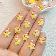 Resin Christmas Snowman Tree Old Man Flat Back Manicure Parts