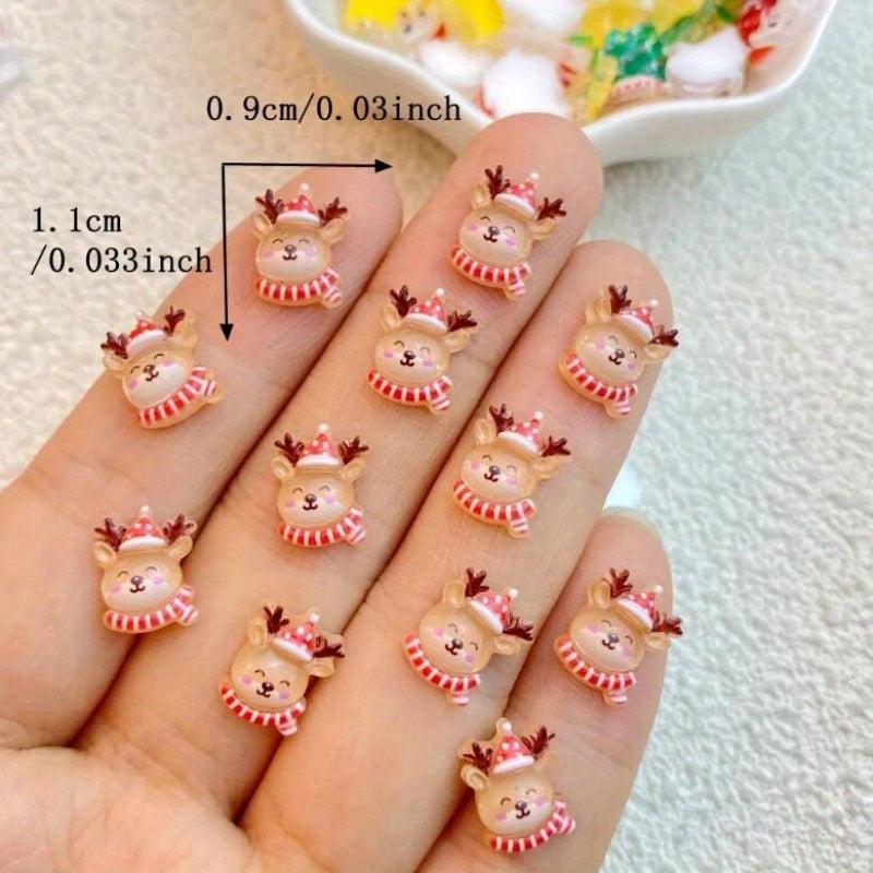 Resin Christmas Snowman Tree Old Man Flat Back Manicure Parts