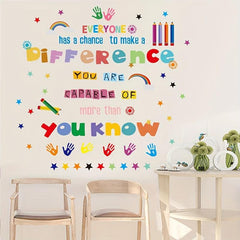 Encouraging Quotes Colorful Art Star Crayon Wall Sticker