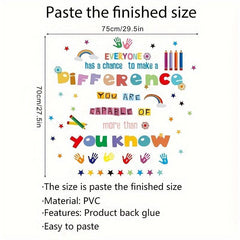 Encouraging Quotes Colorful Art Star Crayon Wall Sticker