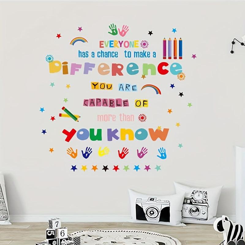 Encouraging Quotes Colorful Art Star Crayon Wall Sticker