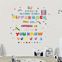 Encouraging Quotes Colorful Art Star Crayon Wall Sticker