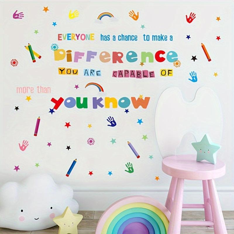 Encouraging Quotes Colorful Art Star Crayon Wall Sticker