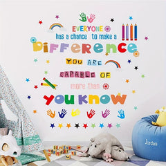 Encouraging Quotes Colorful Art Star Crayon Wall Sticker