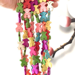 20pcs Colorful Turquoise Bear Stone Beads for DIY Jewelry Making