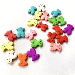 20pcs Colorful Turquoise Bear Stone Beads for DIY Jewelry Making