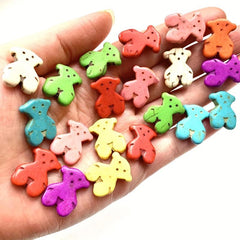 20pcs Colorful Turquoise Bear Stone Beads for DIY Jewelry Making