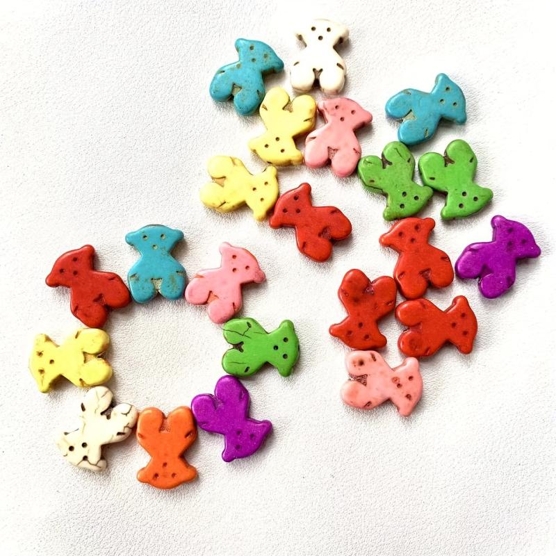 20pcs Colorful Turquoise Bear Stone Beads for DIY Jewelry Making