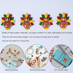 10 Mini Turkey Jewelry for DIY Bracelets Keychains Hair Clips Decor