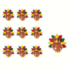 10 Mini Turkey Jewelry for DIY Bracelets Keychains Hair Clips Decor