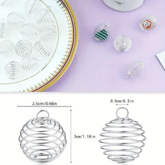 10pcs Spiral Beaded Cage Pendants for Jewelry Making