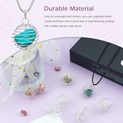 10pcs Spiral Beaded Cage Pendants for Jewelry Making