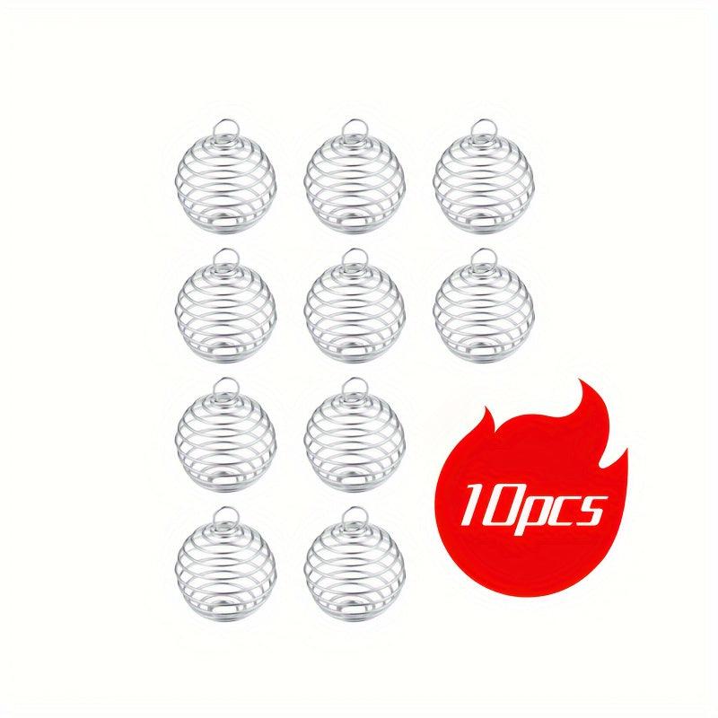 10pcs Spiral Beaded Cage Pendants for Jewelry Making