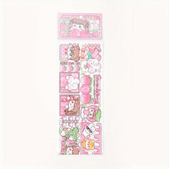 Chestnut Jam Milk Bubble Set with Cute Cartoon Character Stickers