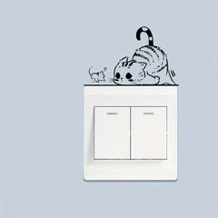 Mouse And Cat Switch Plastic Sticker Home Decor