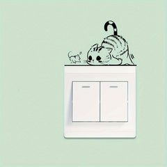 Mouse And Cat Switch Plastic Sticker Home Decor
