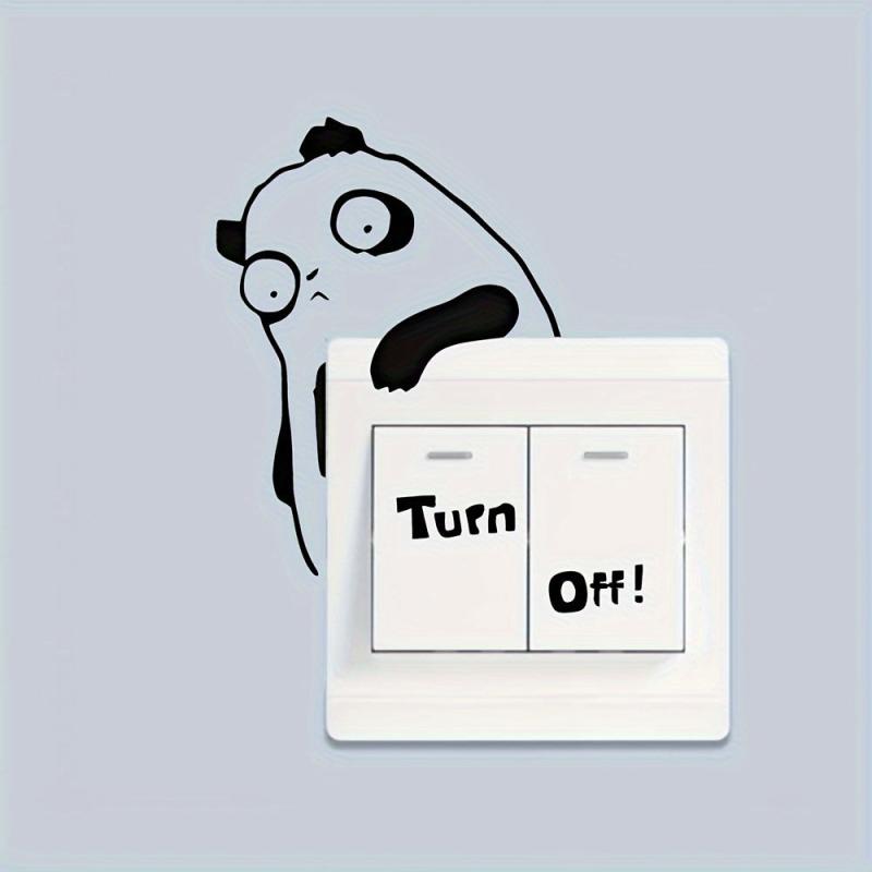 Panda Plastic Self-adhesive Switch Decorative Sticker Home Decor