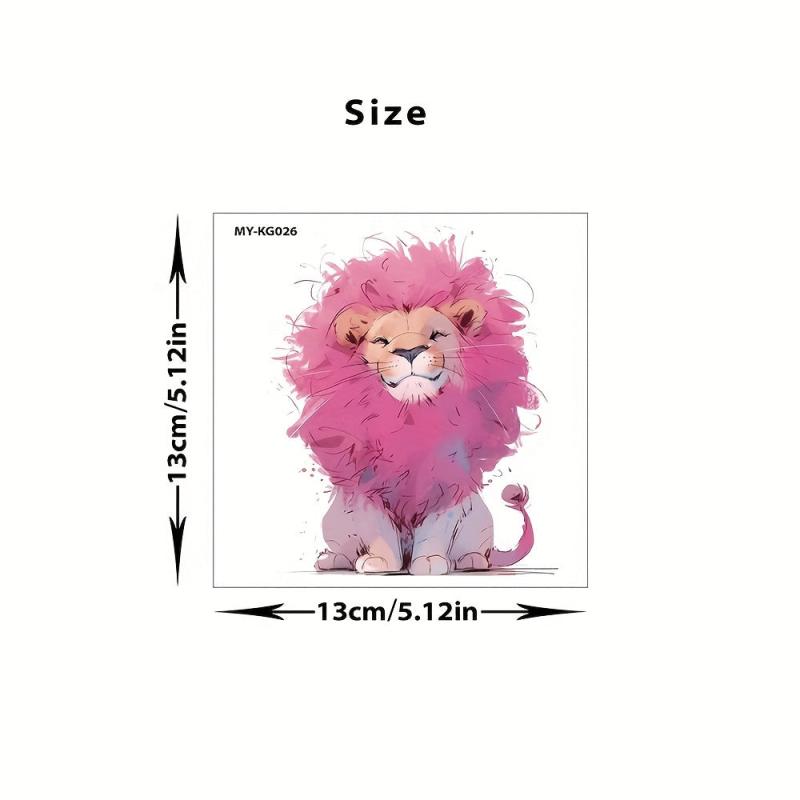 Naughty Little Lion Pink Hair Switch Decorative Sticker