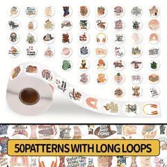 200pcs Boho Patterns Waterproof Stickers for Laptop Scrapbook Water Bottle