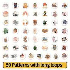 200pcs Boho Patterns Waterproof Stickers for Laptop Scrapbook Water Bottle