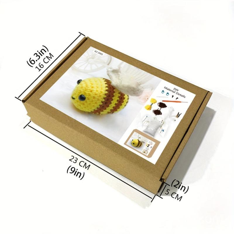DIY Crochet Doll Animal Bee English Material Bag Wool Decorative Bag