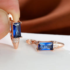 Halloween Christmas Jewelry Women Rectangle Cut Stone Clip On Earrings