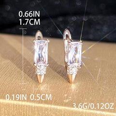 Halloween Christmas Jewelry Women Rectangle Cut Stone Clip On Earrings