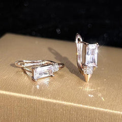 Halloween Christmas Jewelry Women Rectangle Cut Stone Clip On Earrings