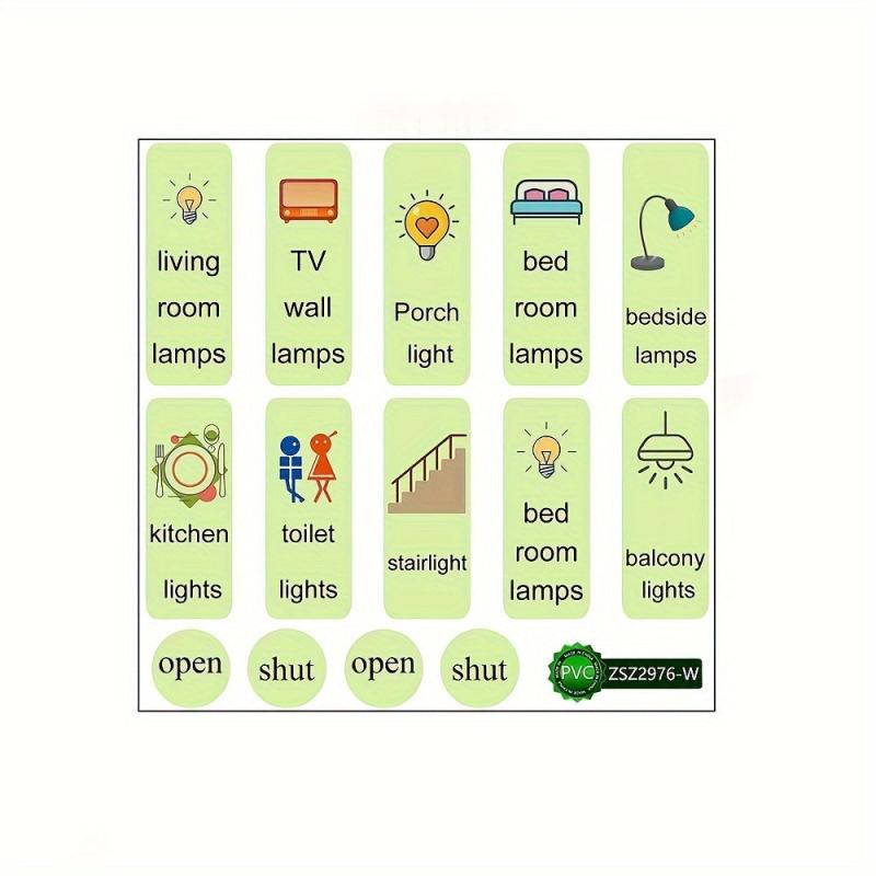 Self Adhesive Switch Stickers Start Stop Signs Socket Decorations