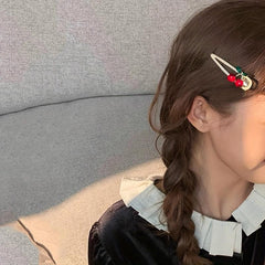 Water Drop Hair Clip Cherry Rhinestone Bangs Clip