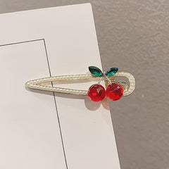 Water Drop Hair Clip Cherry Rhinestone Bangs Clip