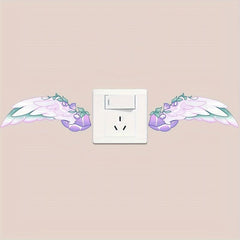 1pc Switch Sticker 1 Pair Of Wings Cartoon Decorative Wall Sticker