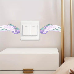 1pc Switch Sticker 1 Pair Of Wings Cartoon Decorative Wall Sticker