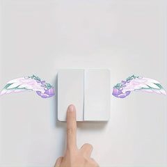 1pc Switch Sticker 1 Pair Of Wings Cartoon Decorative Wall Sticker