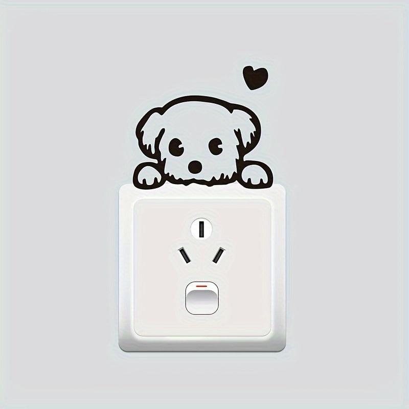 Cartoon Puppy Switch Sticker Home Decoration Wall Sticker