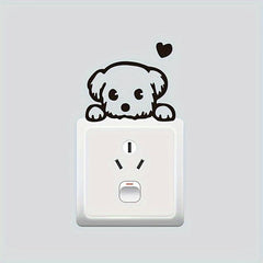 Cartoon Puppy Switch Sticker Home Decoration Wall Sticker