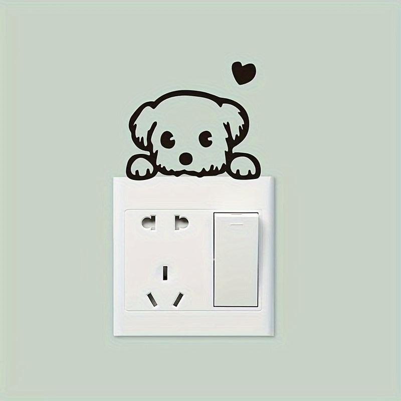 Cartoon Puppy Switch Sticker Home Decoration Wall Sticker